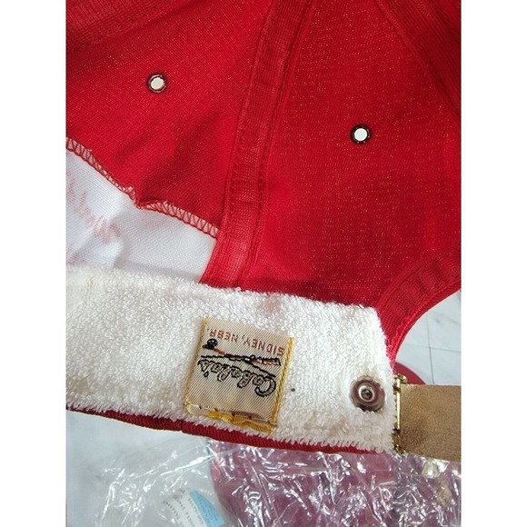 Vintage‎ CABELA’S Cap Hat Embroidered Salmon Trucker Fishing Fish Red - Picture 4 of 9